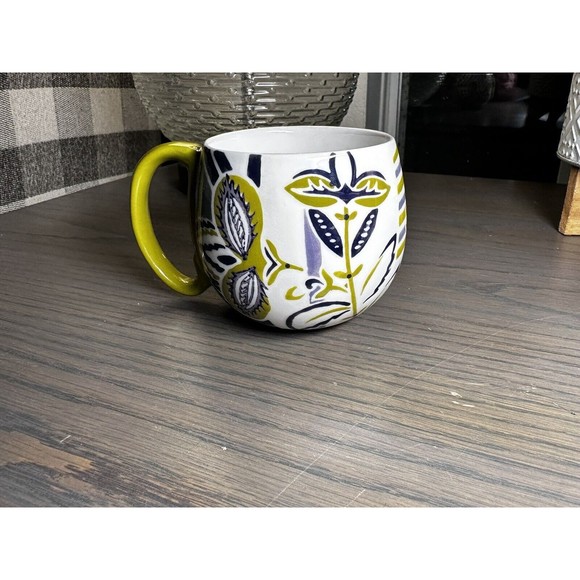 Anthropologie Orchid Pavilion Moss Green Floral Coffee Tea Mug - Picture 3 of 6